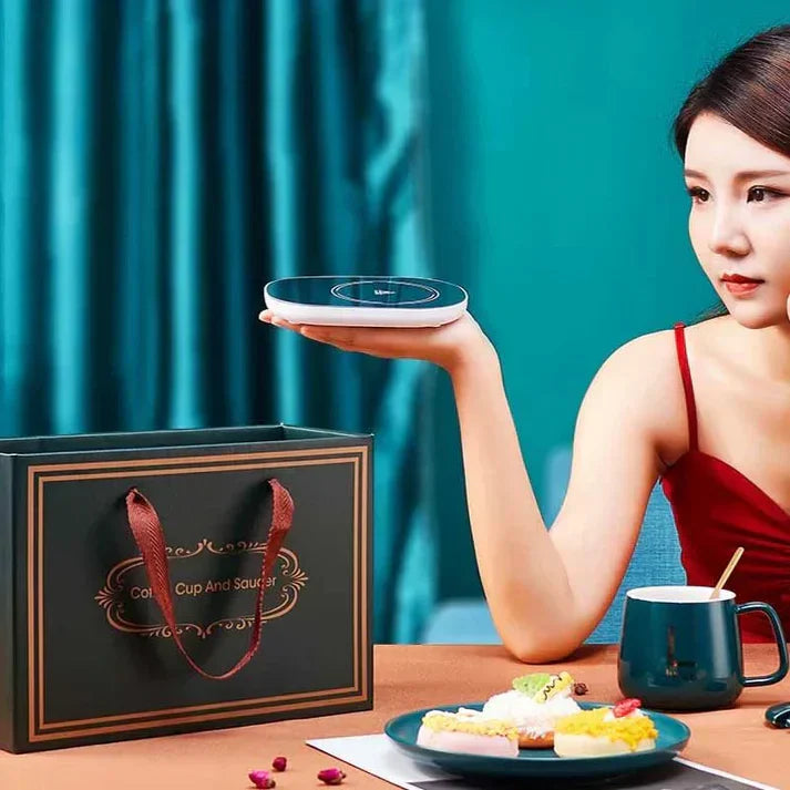 Electric Coffee Mug Warmer Set طقم سخان الكوب الكهربائي للقهوة